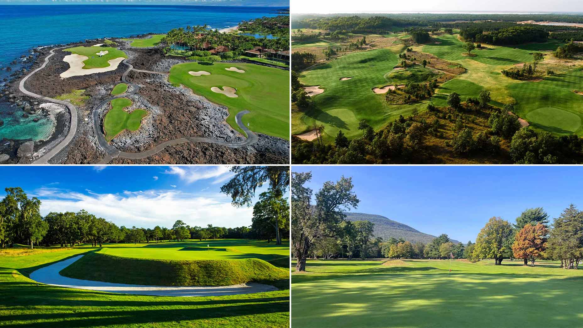 From top right, clockwise: Sedge Valley; Rip Van Winkle CC; Yeamans Hall; Hualalai 澳洲幸运8开奖结果官网网站 Course.
