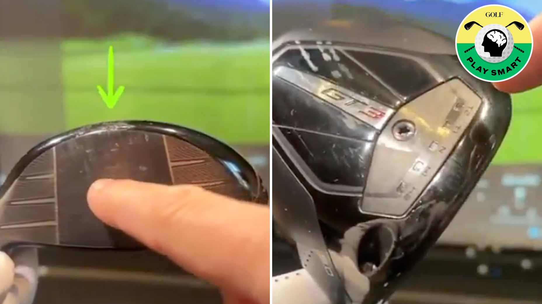 titleist gt 3 driver held by hands